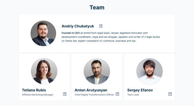 Swiss Startup - AdminTech Team Image