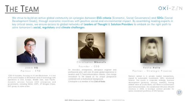 Swiss Startup - OXI-ZEN Solutions Team Image